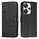 For Xiaomi Redmi Turbo 3 Stitching Calf Texture Buckle Leather Phone Case(Black)