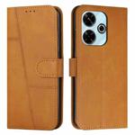 For Xiaomi Redmi  13 4G Stitching Calf Texture Buckle Leather Phone Case(Yellow)