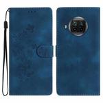 For Xiaomi Mi 10T Lite 5G Flower Butterfly Embossing Pattern Leather Phone Case(Blue)