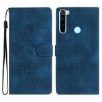 For Xiaomi Redmi Note 8T Flower Butterfly Embossing Pattern Leather Phone Case(Blue)