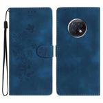 For Xiaomi Redmi Note 9 5G / Note 9T Flower Butterfly Embossing Pattern Leather Phone Case(Blue)