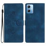 For Xiaomi Redmi Note 12 5G Flower Butterfly Embossing Pattern Leather Phone Case(Blue)