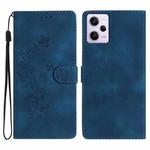 For Xiaomi Redmi Note 12 Pro 5G Flower Butterfly Embossing Pattern Leather Phone Case(Blue)