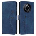 For Realme 11 Skin Feel Heart Pattern Leather Phone Case(Blue)