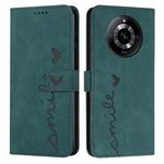 For Realme 11 Pro/11 Pro+ Skin Feel Heart Pattern Leather Phone Case(Green)