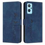 For Realme 9i 5G/V20 5G/V30t/V30 Skin Feel Heart Pattern Leather Phone Case(Blue)