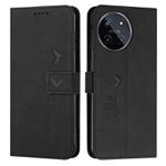 For Realme 11 4G Global Skin Feel Heart Pattern Leather Phone Case(Black)