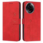 For Realme 11 5G Global/11x Skin Feel Heart Pattern Leather Phone Case(Red)