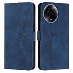 For Realme 11 5G Global/11x Skin Feel Heart Pattern Leather Phone Case(Blue)