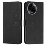 For Realme 11 5G Global/11x Skin Feel Heart Pattern Leather Phone Case(Black)