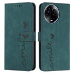 For Realme 11 5G Global/11x Skin Feel Heart Pattern Leather Phone Case(Green)