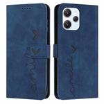 For Xiaomi Redmi 12 4G Skin Feel Heart Pattern Leather Phone Case(Blue)