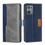 For Blackview Oscal C30 Contrast Color Side Buckle Leather Phone Case(Blue + Grey)