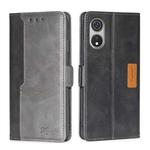For CUBOT P60 Contrast Color Side Buckle Leather Phone Case(Black + Grey)