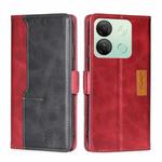 For Infinix Smart 7 HD Contrast Color Side Buckle Leather Phone Case(Red + Black)