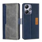 For Infinix Hot 30 Play 4G Contrast Color Side Buckle Leather Phone Case(Blue + Grey)