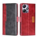 For Infinix Hot 30 Play 4G Contrast Color Side Buckle Leather Phone Case(Red + Black)