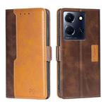 For Infinix Note 30 5G Contrast Color Side Buckle Leather Phone Case(Dark Brown + Gold)
