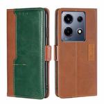 For Infinix Note 30 VIP 5G Contrast Color Side Buckle Leather Phone Case(Light Brown + Green)