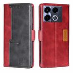 For Infinix Note 40 4G Contrast Color Side Buckle Leather Phone Case(Red + Black)