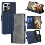 For Infinix Note 50 4G Contrast Color Side Buckle Leather Phone Case(Blue + Grey)