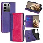 For Infinix Note 50 4G Contrast Color Side Buckle Leather Phone Case(Purple + Rose Red)