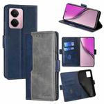 For Realme P3 Pro 5G Global Contrast Color Side Buckle Leather Phone Case(Blue + Grey)