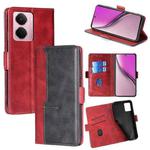For Realme P3 Pro 5G Global Contrast Color Side Buckle Leather Phone Case(Red + Black)