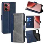 For Realme P3 Ultra 5G Contrast Color Side Buckle Leather Phone Case(Blue + Grey)