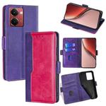 For Realme P3 Ultra 5G Contrast Color Side Buckle Leather Phone Case(Purple + Rose Red)