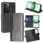 For Realme C71 4G Contrast Color Side Buckle Leather Phone Case(Black + Grey)