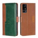 For TCL 40 XE 5G / 40X 5G T601D Contrast Color Side Buckle Leather Phone Case(深棕+金色)