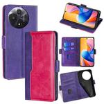 For TCL 60R 5G Contrast Color Side Buckle Leather Phone Case(Purple + Rose Red)