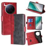 For Tecno Camon 40 Premier 5G Contrast Color Side Buckle Leather Phone Case(Red + Black)