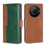 For Sharp Aquos R8 Pro SH-51D Contrast Color Side Buckle Leather Phone Case(深棕+金色)