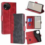 For Sharp Aquos R10 Contrast Color Side Buckle Leather Phone Case(Red + Black)