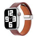 For Apple Watch SE 2023 44mm Magnetic Buckle Skin Feel Leather Watch Band(Wine Red)