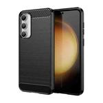 For Samsung Galaxy S23 FE Brushed Texture Carbon Fiber TPU Phone Case(Black)