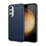 For Samsung Galaxy S23 FE Brushed Texture Carbon Fiber TPU Phone Case(Blue)