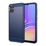 For Samsung Galaxy A05 Brushed Texture Carbon Fiber TPU Phone Case(Blue)