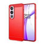 For OnePlus Ace 3V Brushed Texture Carbon Fiber TPU Phone Case(Red)