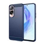 For Honor 90 Lite Brushed Texture Carbon Fiber TPU Phone Case(Blue)