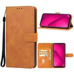 For T-Mobile Revvl 7 5G Leather Phone Case(Brown)