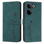 For Tecno Camon 20/Camon 20 Pro 4G Skin Feel Heart Pattern Leather Phone Case(Green)