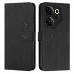 For Tecno Camon 20 Premier Skin Feel Heart Pattern Leather Phone Case(Black)