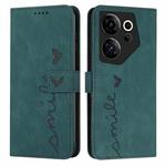 For Tecno Camon 20 Premier Skin Feel Heart Pattern Leather Phone Case(Green)