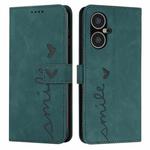 For Tecno Pova Neo 3 Skin Feel Heart Pattern Leather Phone Case(Green)