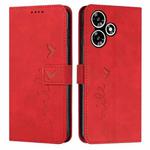 For Infinix Hot 30 Skin Feel Heart Pattern Leather Phone Case(Red)