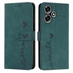 For Infinix Hot 30 Skin Feel Heart Pattern Leather Phone Case(Green)