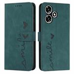 For Infinix Hot 30 Play NFC Skin Feel Heart Pattern Leather Phone Case(Green)